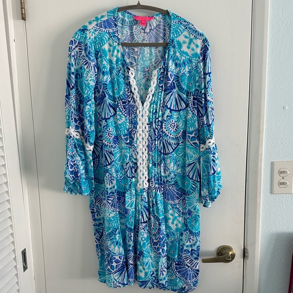 Lilly Pulitzer Dresses & Skirts - Lilly Pulitzer Hollie Tunic Dress EUC Breakwater Tint Party Wave XL